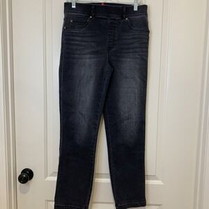 SPANX Women's Jeans Med Black Wash Straight Leg Easy To Wear